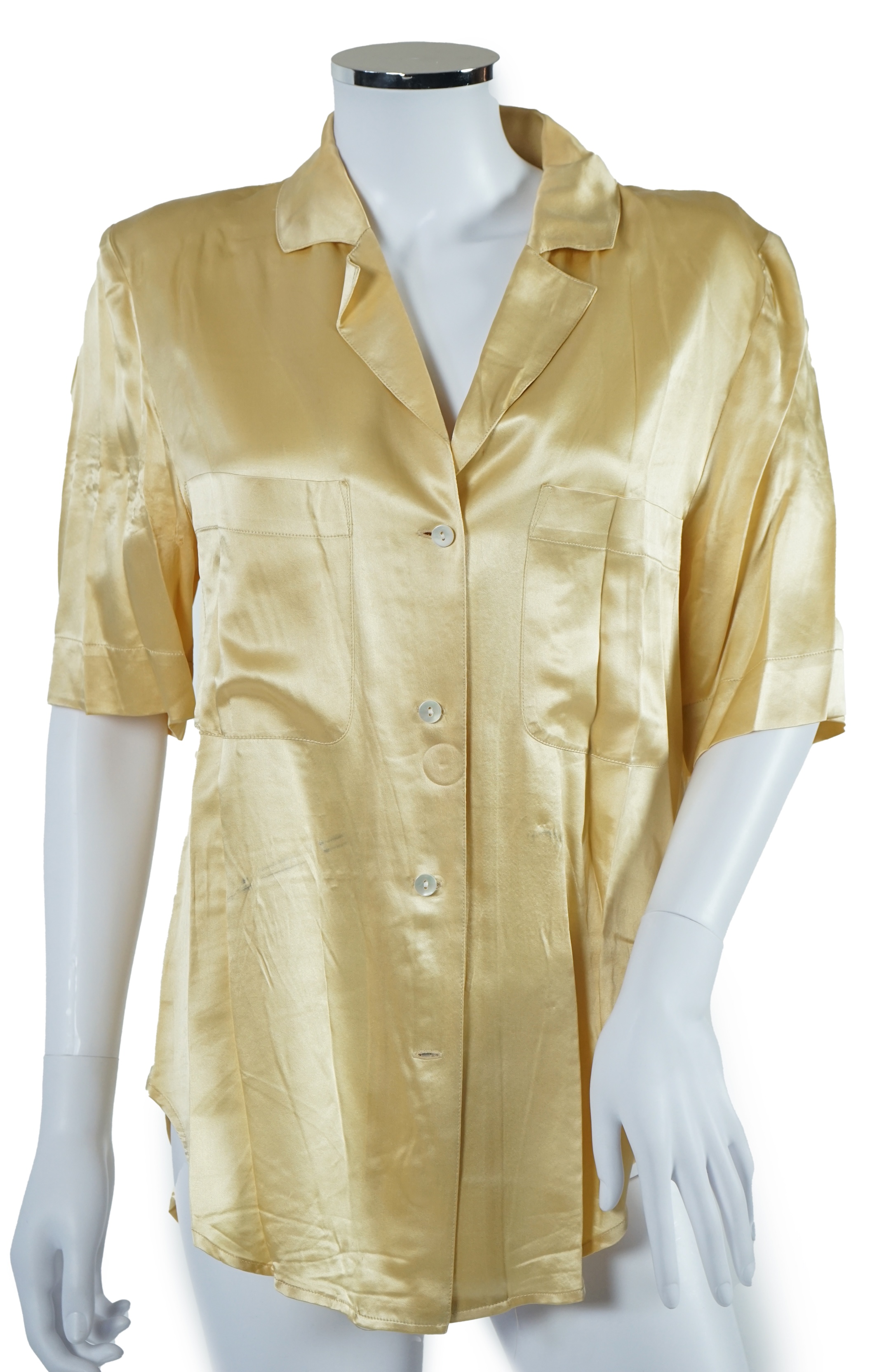 A pair of Paul Costello lady's suede trousers, a short sleeve silk blouse and two Luella tops. Approx sizes 14-16 Proceeds to Happy Paws Puppy Rescue